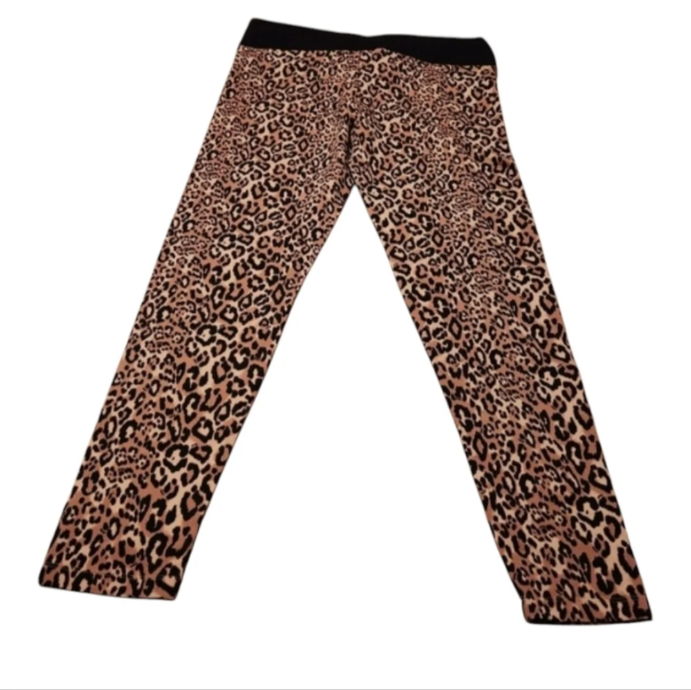 Women's Large Victoria's Secret PINK Leopard Print Foldover Yoga Pant Leggings - Picture 4 of 4